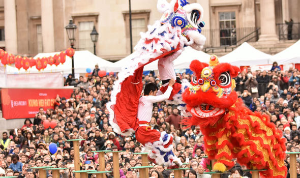 Trafalgar square chinese dragon